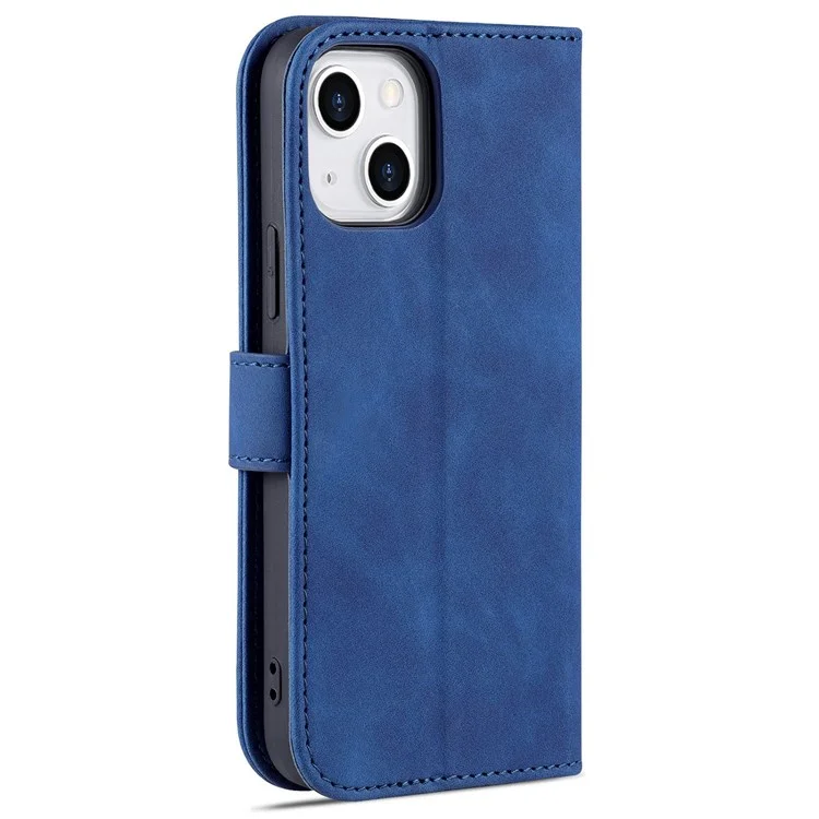 Azns Anti-fall Phone Case Для Iphone 14 6,1 Дюйма, Кожаная Кожа TPU Tpu, Стойкая, Защитная Крышка Кошелька - Синий