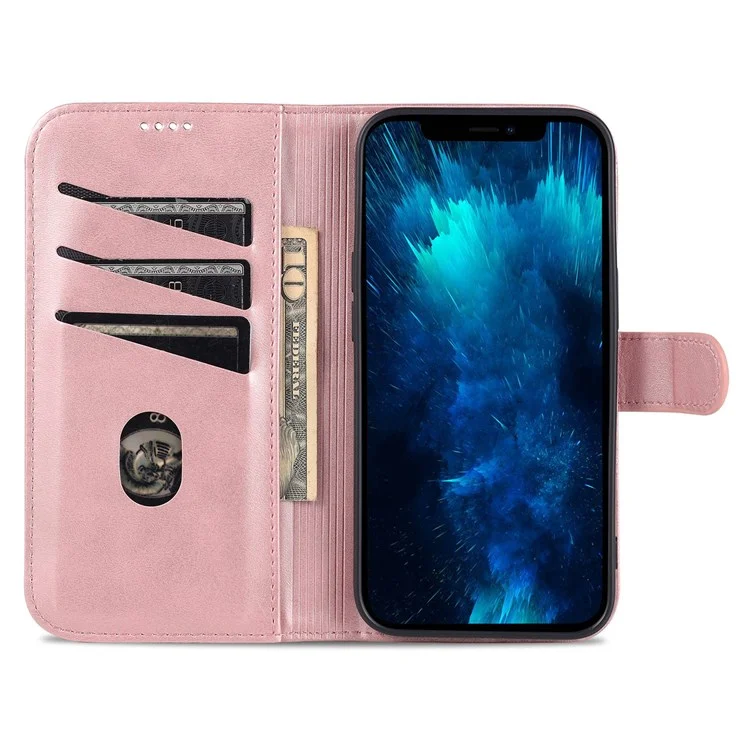 Case de Teléfono Anti-scratch AZNS Para Iphone 14 Pro 6.1 Pulgadas, PU Cuero Tpu Shock-impermeabilizar la Cubierta Protectora - Oro Rosa
