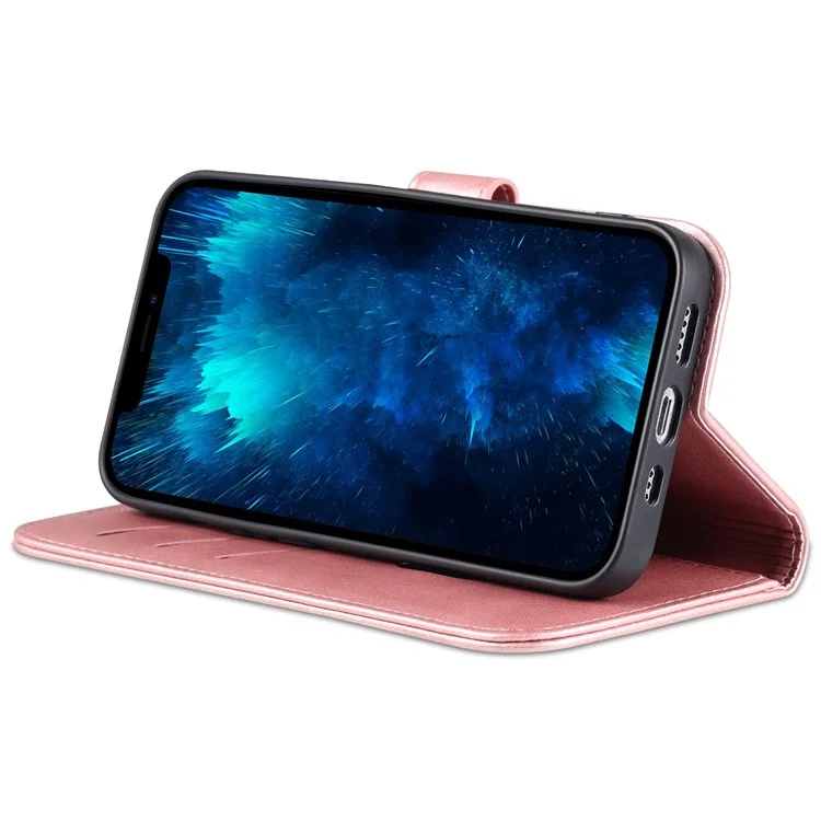 Case de Teléfono Anti-scratch AZNS Para Iphone 14 Pro 6.1 Pulgadas, PU Cuero Tpu Shock-impermeabilizar la Cubierta Protectora - Oro Rosa