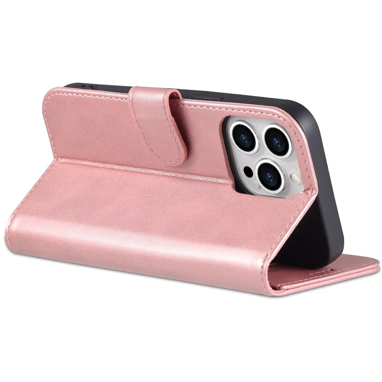 Case de Teléfono Anti-scratch AZNS Para Iphone 14 Pro 6.1 Pulgadas, PU Cuero Tpu Shock-impermeabilizar la Cubierta Protectora - Oro Rosa