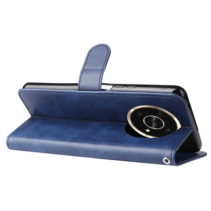 Pour L'honneur X9 4g / 5g / X30 / Magic4 Lite 5g / 4g Pocket Extérieur Pocket PU Portefeuille Portefeuille Couverture de Protection de Téléphone Portable Résistant Aux Rayures - Bleu