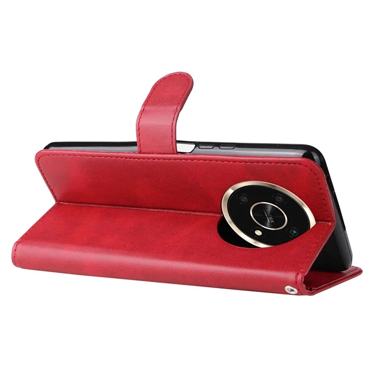 Für Ehren X9 4G/5G/X30/Magic4 Lite 5G/4G Außen Reißverschlusspocket PU Leder Brieftaschenabdeckung Kratzerresistente Handy-schutzhülle - Rot