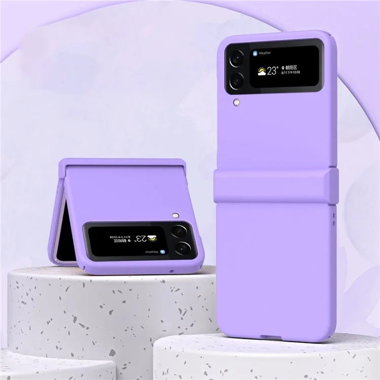 Für Samsung Galaxy Z Flip4 5G 3-in-1 Hart-PC-Handyhülle Scharnier-Design Stoßfest Anti-Drop Schutzhülle - Pink