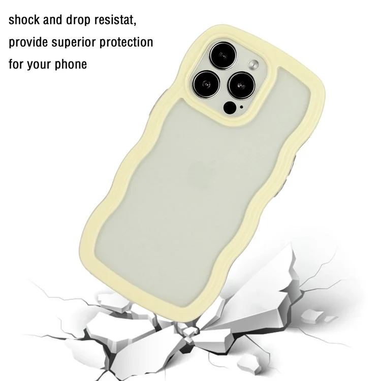 Per Iphone 13 Pro 6,1 Pollici Anti-calaboro Antide-wavy Color Color Back Cover Transparent PC + Custodia Per Telefono TPU - Beige
