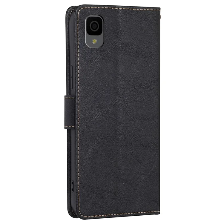 Pour TCL 30 Z T602DL Étui folio en cuir PU résistant à l'eau avec protection RFID, support et coque intérieure en TPU antichoc - Noir