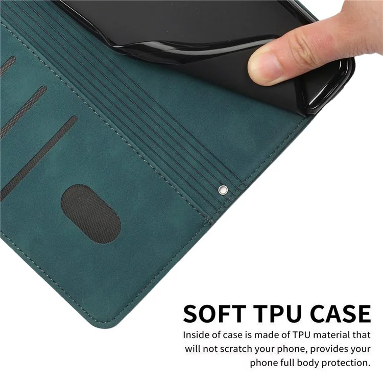 Per Xiaomi Redmi K50/K50 Pro a Forma di Cuore Exprinted Case di Cellulare Anti-scratch Casella Per la Pelle Per la Pelle PU Phatheret Coperchi - Verde