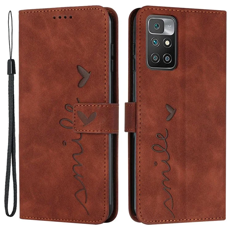 Для Xiaomi Redmi 10/10 Prime/10 2022/примечание 11 4G (MediaTek) Shockper Phone Case Case Touch Comply Chore Chore Cover Cover pu - Коричневый