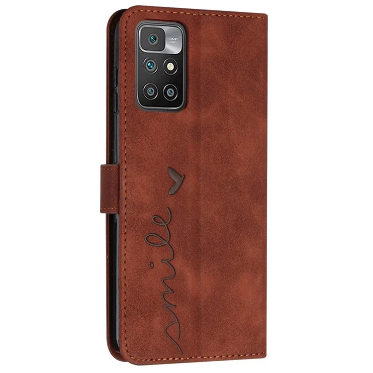 Для Xiaomi Redmi 10/10 Prime/10 2022/примечание 11 4G (MediaTek) Shockper Phone Case Case Touch Comply Chore Chore Cover Cover pu - Коричневый