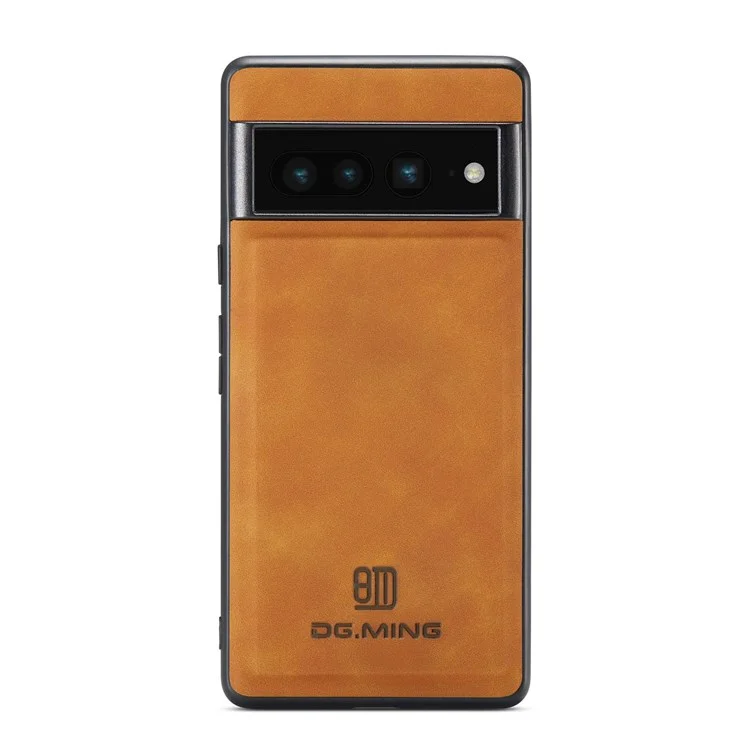 Чехол-бумажник для телефона DG.MING M2 Series Magnetic для Google Pixel 7 Pro 5G, съемный 2-в-1 со стойкой и защитой от падений - коричневый