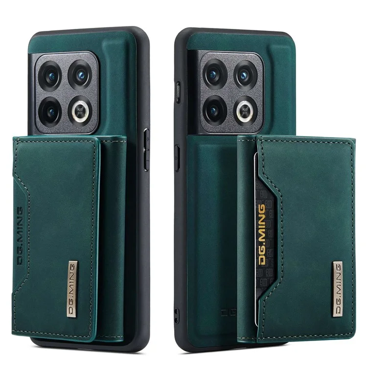 DG.MING M2 Serie para OnePlus 10 Pro 5G Funda Cartera Desmontable 2 en 1 con Soporte de Pie Absorción Magnética Cubierta del Teléfono - Verde