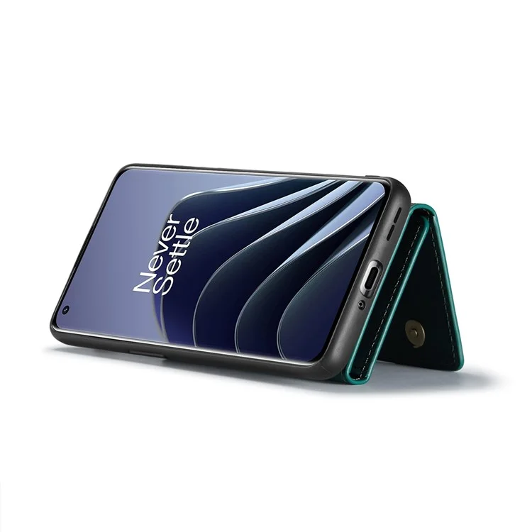 DG.MING M2 Serie para OnePlus 10 Pro 5G Funda Cartera Desmontable 2 en 1 con Soporte de Pie Absorción Magnética Cubierta del Teléfono - Verde