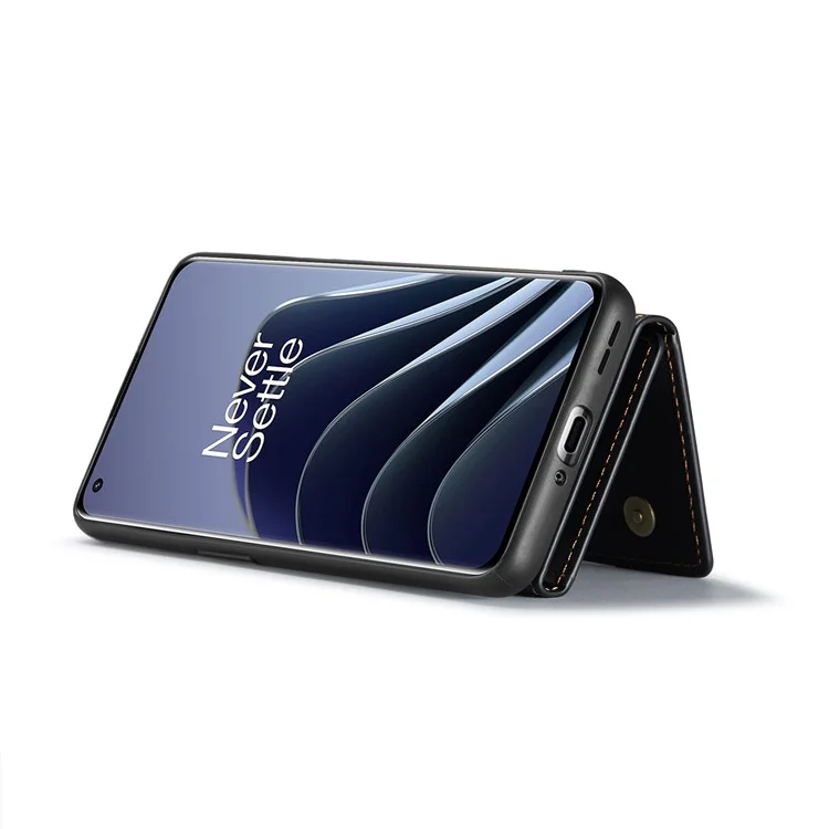 DG.MING M2 Series for OnePlus 10 Pro 5G Detachable 2-in-1 Wallet Kickstand Case Magnetic Absorption Phone Cover - Black