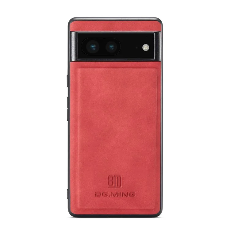 Dg. Série Ming M1 Para Google Pixel 7 5G Magnetic 2-in-1 Carteira PC+TPU+PU Capela de Popo de Caluro - Vermelho