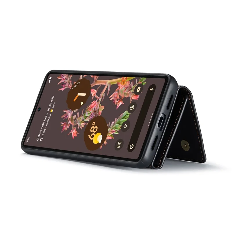 DG.MING M1 Series For Google Pixel 7 5G Magnetic 2-in-1 Wallet PC+TPU+PU Leather Phone Protective Case - Black