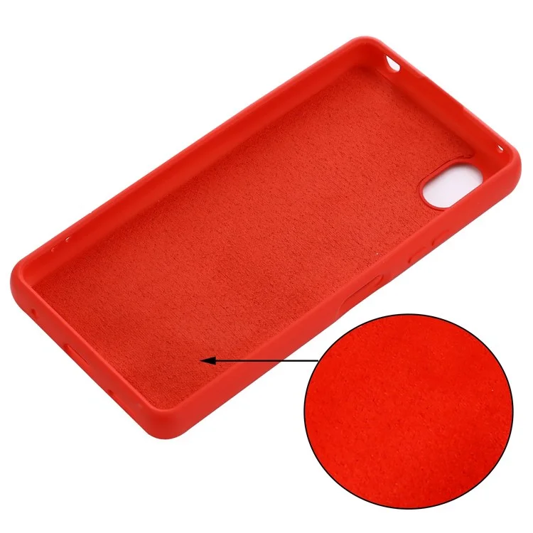 Для Sony Xperia Ace III Shock-resean Soft Liquid Silicone Chace Case-устойчивый - Красный