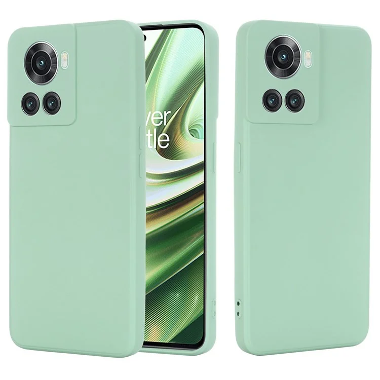 For OnePlus Ace 5G/10R 5G Shockproof Protective Phone Case Slim Soft Liquid Silicone Cellphone Cover with Strap - Green