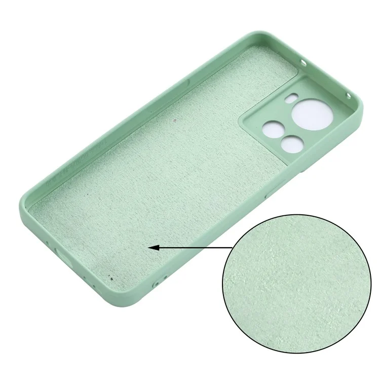 For OnePlus Ace 5G/10R 5G Shockproof Protective Phone Case Slim Soft Liquid Silicone Cellphone Cover with Strap - Green