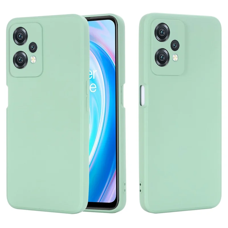 For OnePlus Nord CE 2 Lite 5G Anti-fall Protective Phone Case Ultra Slim Scratch Resistant Soft Liquid Silicone Cellphone Cover with Strap - Green