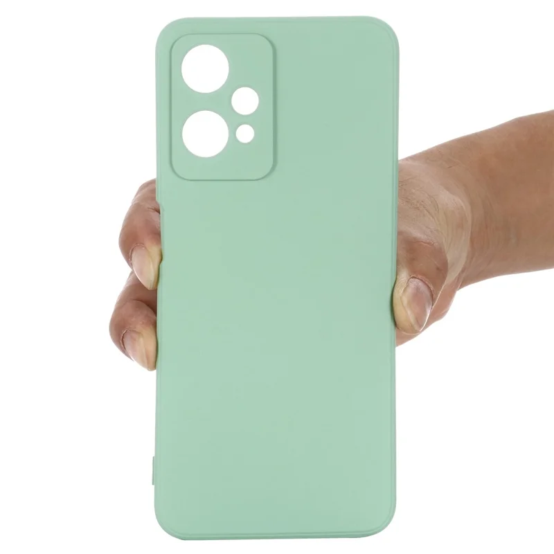 For OnePlus Nord CE 2 Lite 5G Anti-fall Protective Phone Case Ultra Slim Scratch Resistant Soft Liquid Silicone Cellphone Cover with Strap - Green