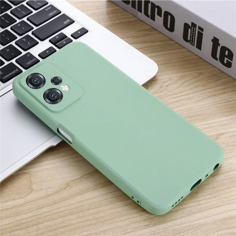 For OnePlus Nord CE 2 Lite 5G Anti-fall Protective Phone Case Ultra Slim Scratch Resistant Soft Liquid Silicone Cellphone Cover with Strap - Green
