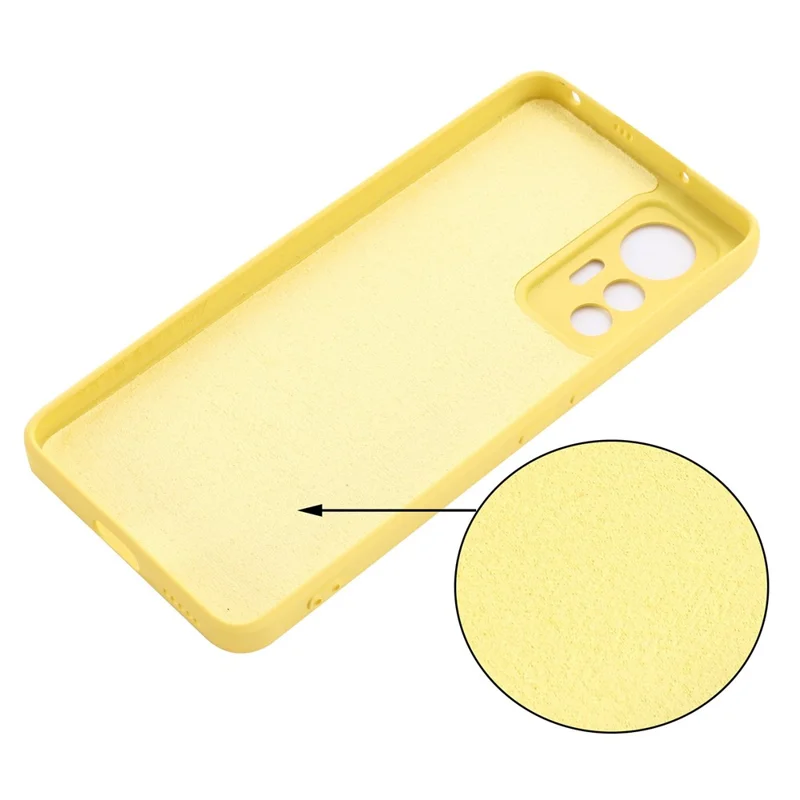 For Xiaomi 12 Lite 5G Drop-proof Liquid Silicone Phone Case Soft Anti-Scratch Precise Cutouts Back Cover with Strap - Yellow