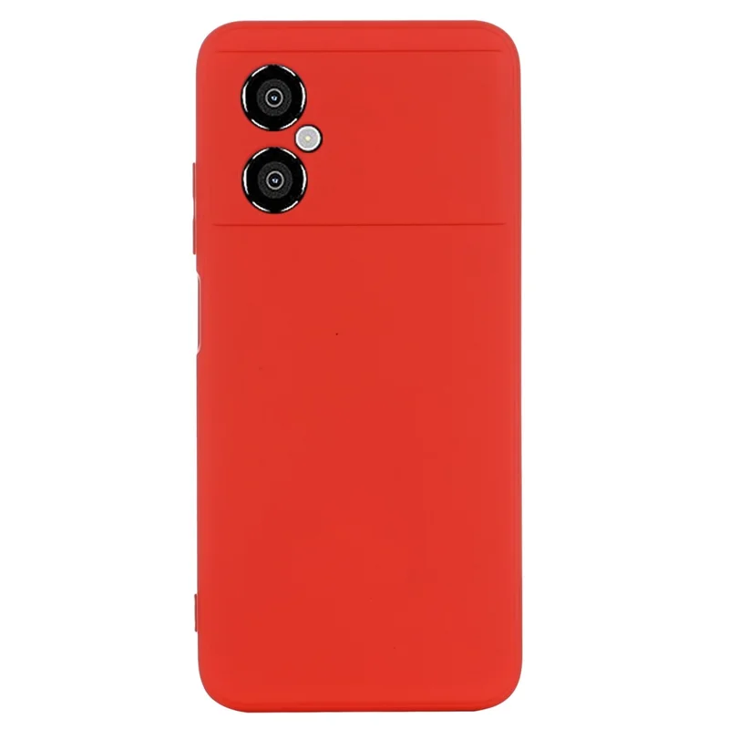 Para Xiaomi Poco M4 5G Cutouts Casos de Telefone Precisos Anti-drop Slim Soft Liquid Silicone Topphone Com Cinta - Vermelho