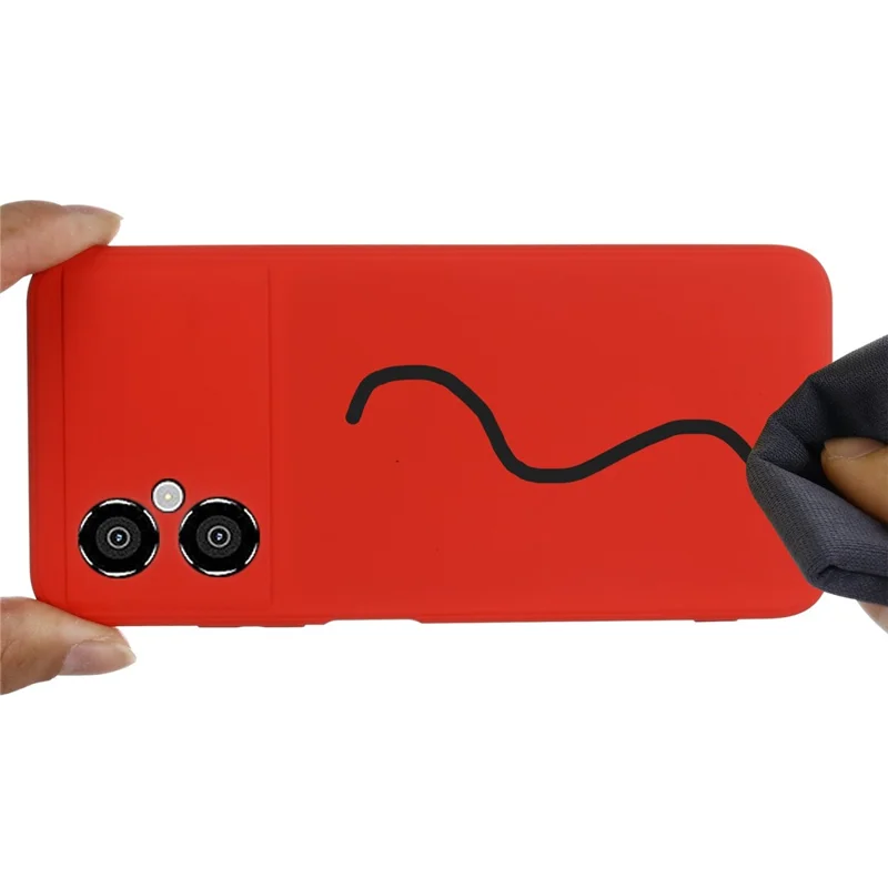 Para Xiaomi Poco M4 5G Cutouts Casos de Telefone Precisos Anti-drop Slim Soft Liquid Silicone Topphone Com Cinta - Vermelho