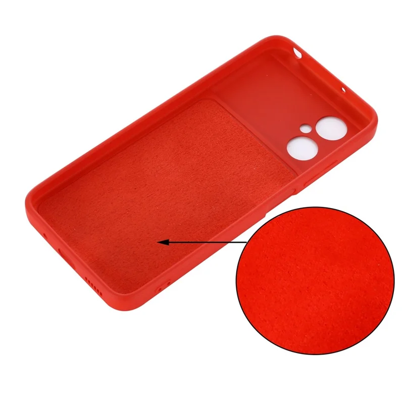 Para Xiaomi Poco M4 5G Cutouts Casos de Telefone Precisos Anti-drop Slim Soft Liquid Silicone Topphone Com Cinta - Vermelho