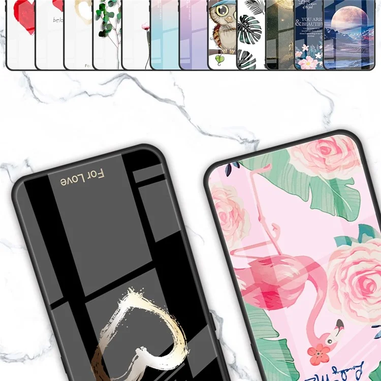 For Xiaomi 12 5G/12X 5G/12S 5G Pattern Printing Anti-fall Tempered Glass Phone Case Hard PC Soft TPU Cellphone Cover - Moon