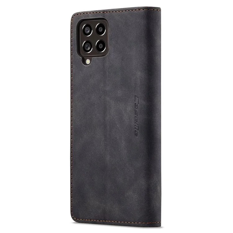Serie Caseme 013 Per Samsung Galaxy M53 5G Anti-drop PU Leather Follio Flip Cover Copertina di Supporto Per Telefono Regolabile - Nero