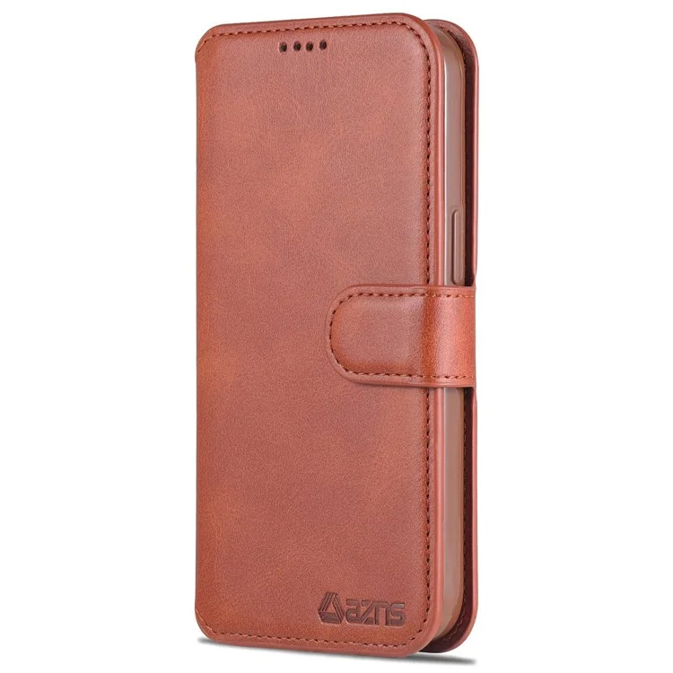 AZNS PU Leather Case for iPhone 14 Plus 6.7 inch, Stand Wallet Scratch Resistant Magnetic Flip Folio Phone Cover - Brown