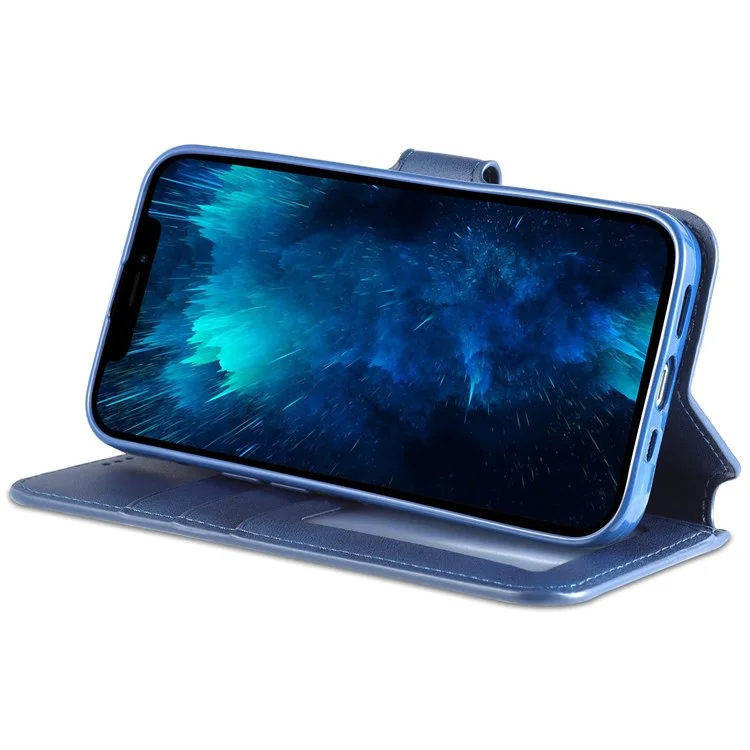 AZNS PU Leather Case for iPhone 14 Pro 6.1 inch, Full Protection Stand Wallet Magnetic Flip Folio Phone Cover - Blue
