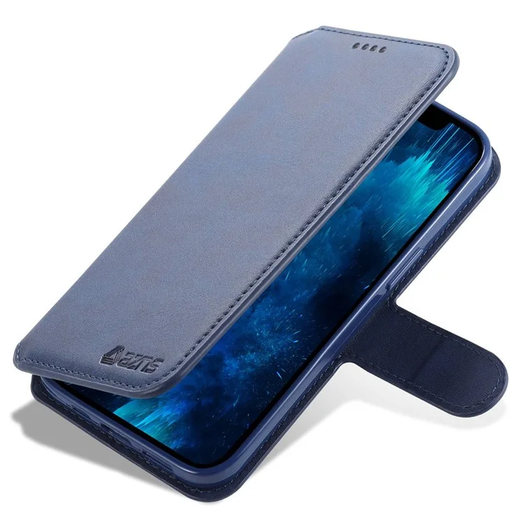 AZNS PU Leather Case for iPhone 14 Pro 6.1 inch, Full Protection Stand Wallet Magnetic Flip Folio Phone Cover - Blue