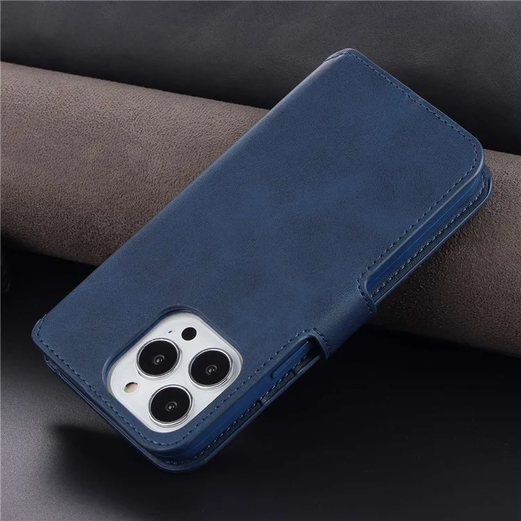 AZNS PU Leather Case for iPhone 14 Pro 6.1 inch, Full Protection Stand Wallet Magnetic Flip Folio Phone Cover - Blue