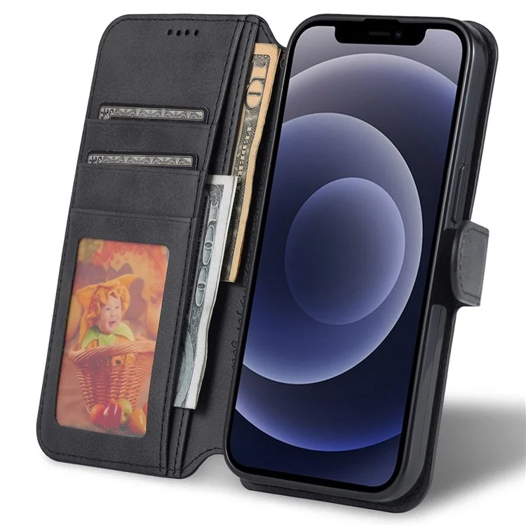 AZNS PU Leather Case for iPhone 14 6.1 inch, Viewing Stand Wallet Magnetic Flip Folio Book Phone Cover - Black