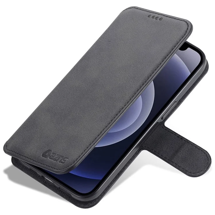 AZNS PU Leather Case for iPhone 14 6.1 inch, Viewing Stand Wallet Magnetic Flip Folio Book Phone Cover - Black