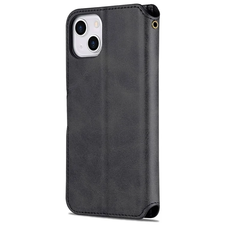 AZNS PU Leather Case for iPhone 14 6.1 inch, Viewing Stand Wallet Magnetic Flip Folio Book Phone Cover - Black