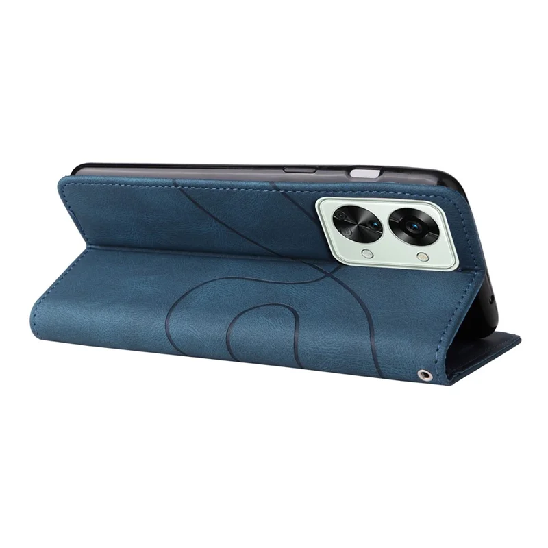 For OnePlus Nord 2T 5G Leather Case Wallet Stand Color Splicing Phone Cover - Blue