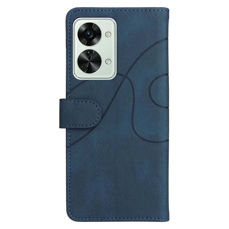 For OnePlus Nord 2T 5G Leather Case Wallet Stand Color Splicing Phone Cover - Blue