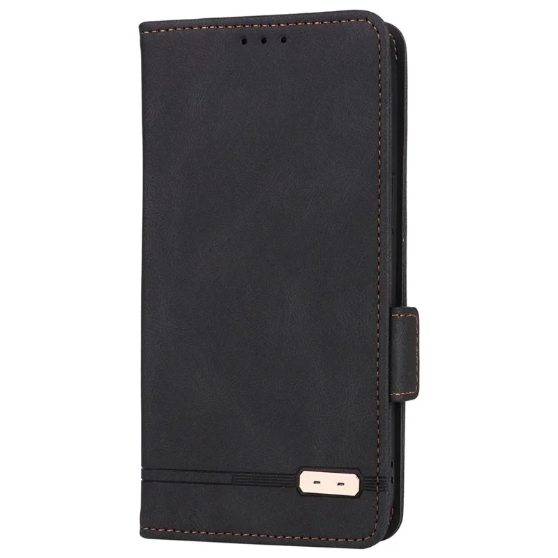 For Alcatel 1B (2022) Hardware Design Shockproof PU Leather Wallet Stand Case Book Style Phone Cover - Black