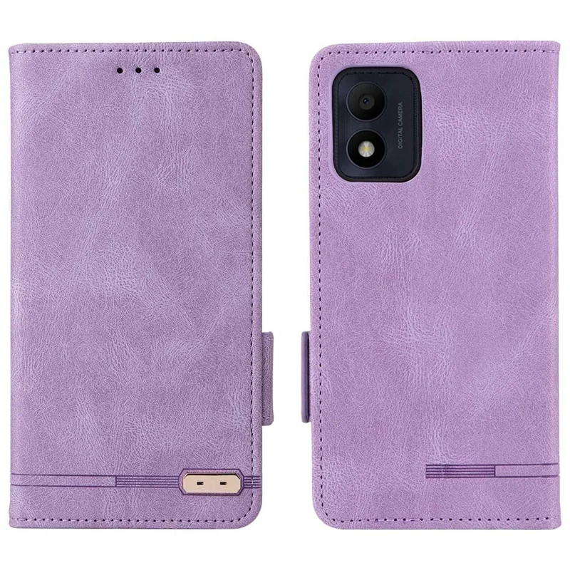 Para Alcatel 1B (2022) Diseño de Hardware pu Cuero PU Cuero Stand Estuche de Estuche Portada de Teléfono - Violeta