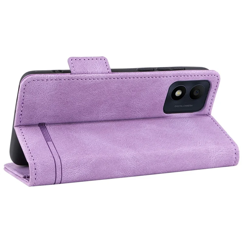 Para Alcatel 1B (2022) Diseño de Hardware pu Cuero PU Cuero Stand Estuche de Estuche Portada de Teléfono - Violeta