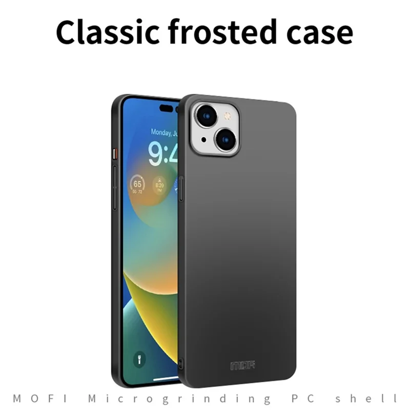 MOFI JK PC Series-1 Shield for iPhone 14 Pro 6.1 inch Scratch Resistant Phone Case Hard PC Matte Anti-drop Mobile Phone Cover with Strap - Black