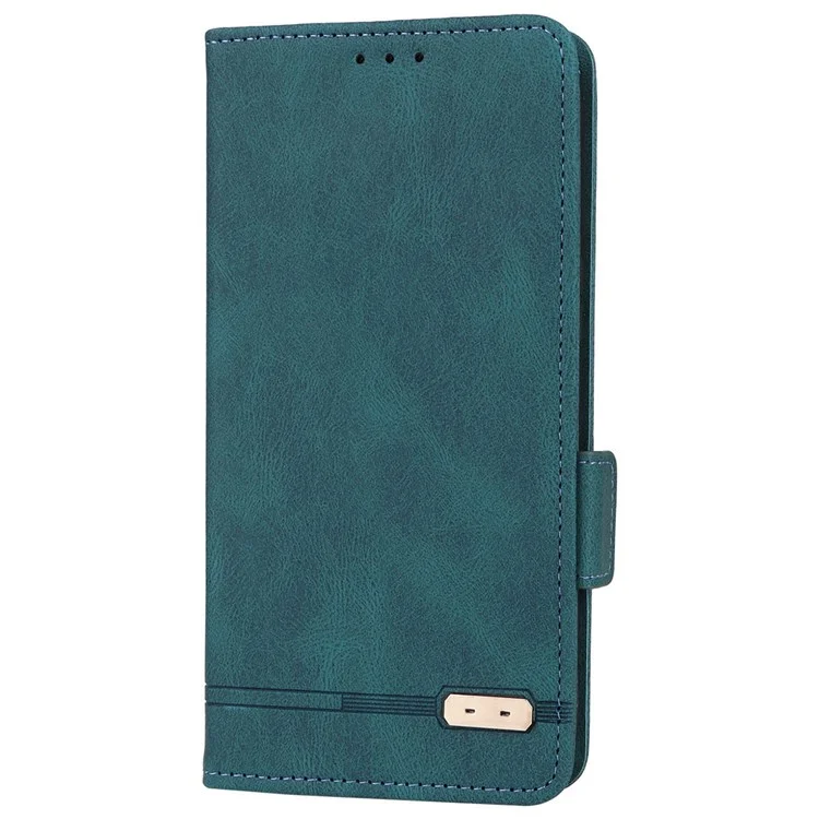 Para o Oppo A57 (2022) 5G / A77 5G / Realme V23 5G Design de Hardware PU Carteira de Couro Caso Caso Style Phone Cober - Azul
