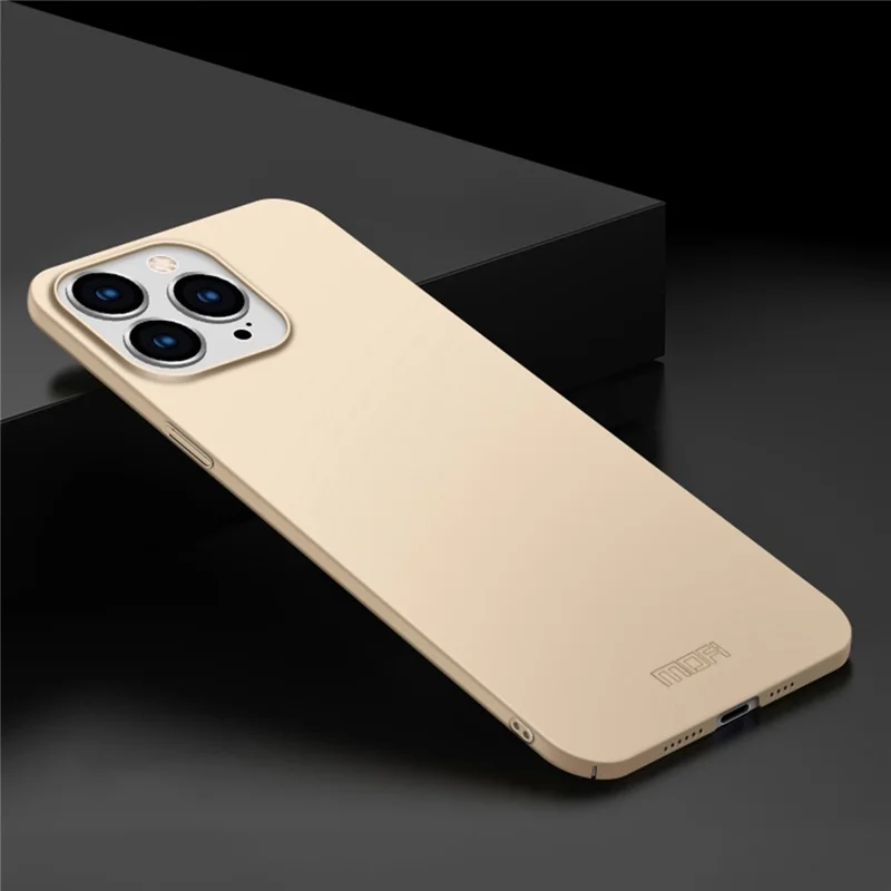 MOFI JK PC Series-1 Shield for iPhone 14 Pro Max Anti-drop Phone Case Hard PC Matte Ultra Slim Mobile Phone Cover with Strap - Gold