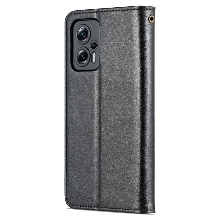 AZNS Flip Portefeuille Case Pour Xiaomi Redmi Note 11T Pro 5G / Note 11T Pro + 5G / Poco X4 GT 5G Apport de Couverture Magnétique PU Magnetin - le Noir