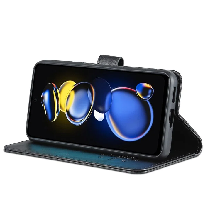AZNS Flip Portefeuille Case Pour Xiaomi Redmi Note 11T Pro 5G / Note 11T Pro + 5G / Poco X4 GT 5G Apport de Couverture Magnétique PU Magnetin - le Noir