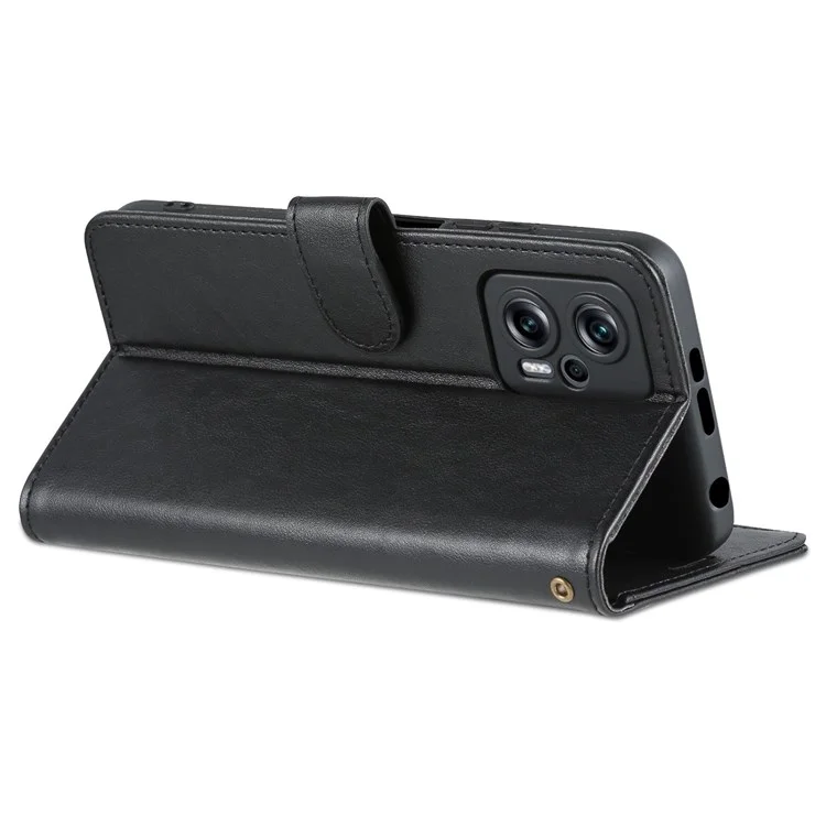 AZNS Flip Portefeuille Case Pour Xiaomi Redmi Note 11T Pro 5G / Note 11T Pro + 5G / Poco X4 GT 5G Apport de Couverture Magnétique PU Magnetin - le Noir