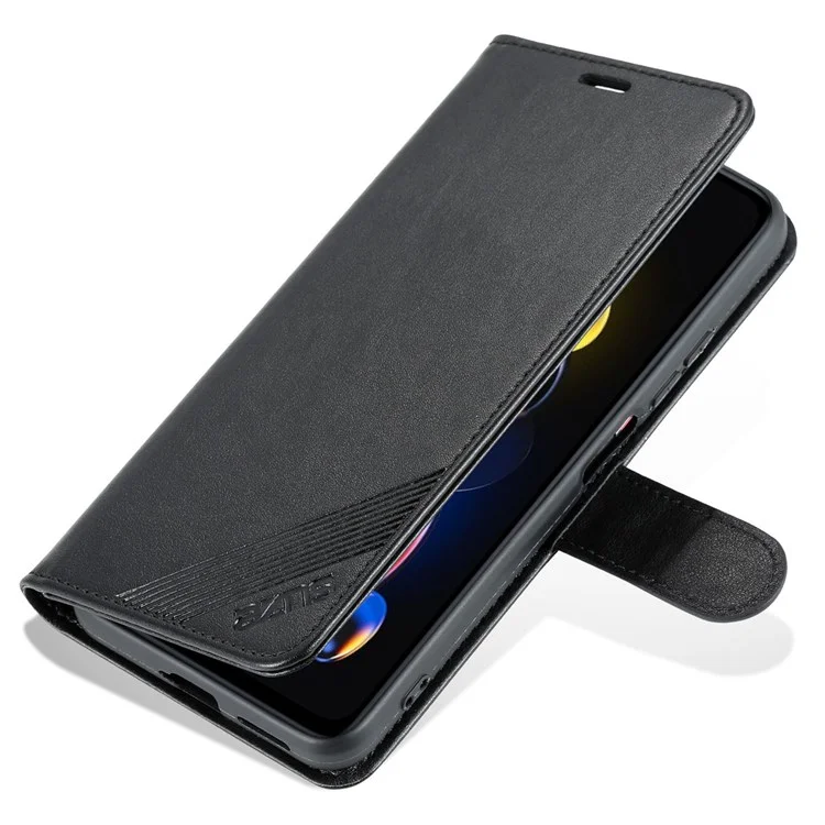 AZNS Flip Portefeuille Case Pour Xiaomi Redmi Note 11T Pro 5G / Note 11T Pro + 5G / Poco X4 GT 5G Apport de Couverture Magnétique PU Magnetin - le Noir