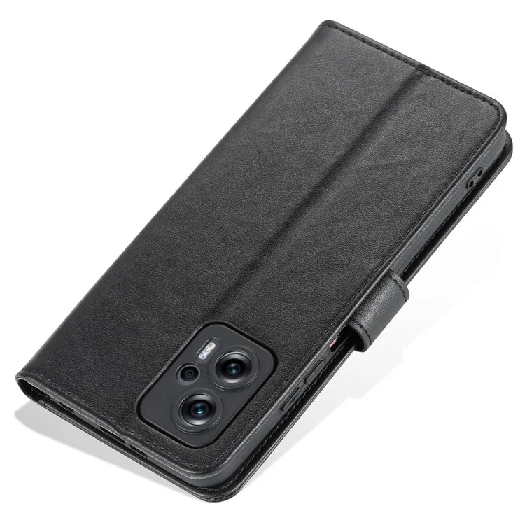 AZNS Flip Portefeuille Case Pour Xiaomi Redmi Note 11T Pro 5G / Note 11T Pro + 5G / Poco X4 GT 5G Apport de Couverture Magnétique PU Magnetin - le Noir